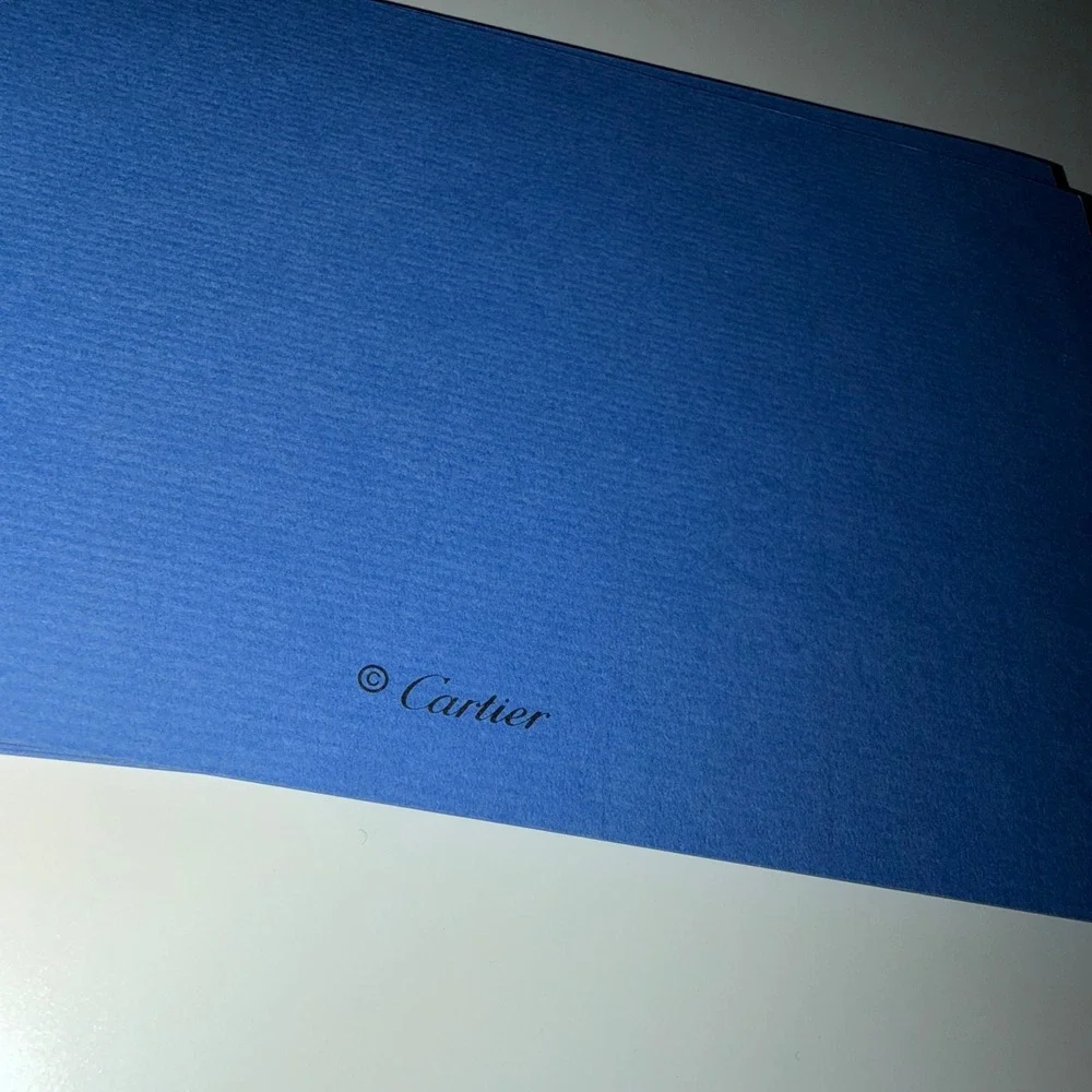 Cartier Tennis Player Stationery Set Blue Note Cards 27100182 set of 6
